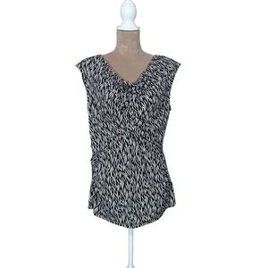EUC Chaus Slinky Knit Abstract Print Blouse (TSE)